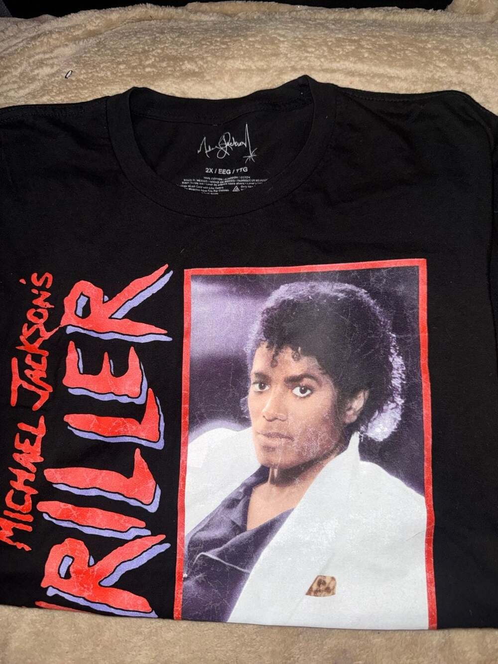 ‘17 Michael Jackson Thriller T-Shirt Size 2X Black Graphic Tee